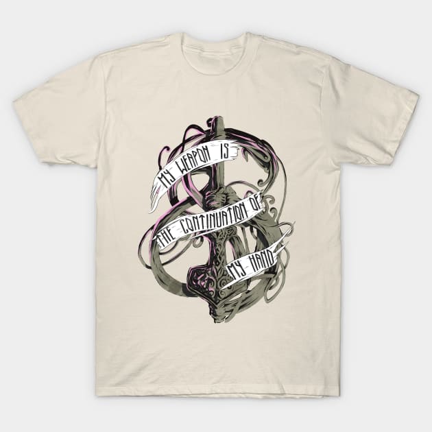 My Weapon is the Continuation of My Hand / Viking life (by Alexey Kotolevskiy) T-Shirt by Kotolevskiy